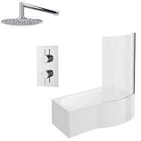 Cruze RH Shower Bath + Concealed 1 Outlet Shower Pack (1700 B Shaped with Screen + Panel) Large Imag