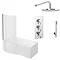Cruze Shower Bath + Concealed 2 Outlet Shower Pack (1700 B Shaped with Screen + Panel) Large Image