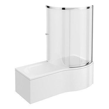 Cruze Shower Bath Enclosure - 1700mm P-Shaped Inc. Screen + Panel  Profile Large Image