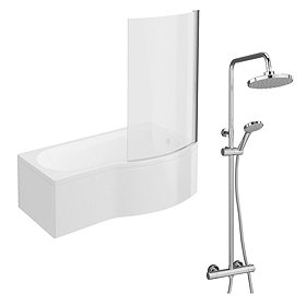 Cruze RH Shower Bath + Exposed Shower Pack (1700 B Shaped with Screen + Panel) Large Image