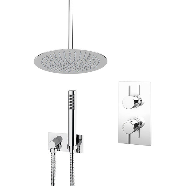 Cruze Shower Pack (Inc. 300mm Ceiling Mounted Head, Wall Outlet Elbow + Shower Handset) Large Image