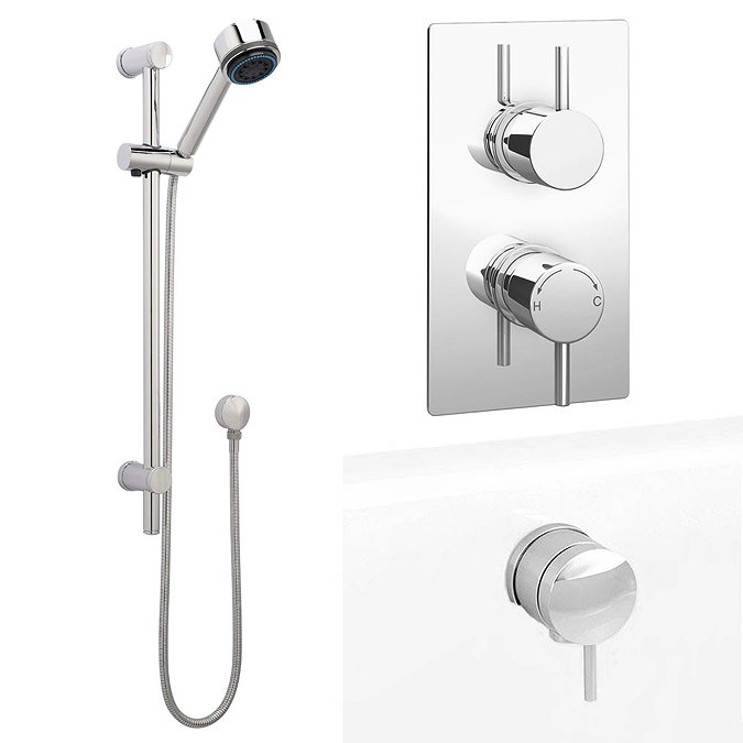 Cruze Shower Package Inc. Valve, Slider + Overflow Filler Large Image