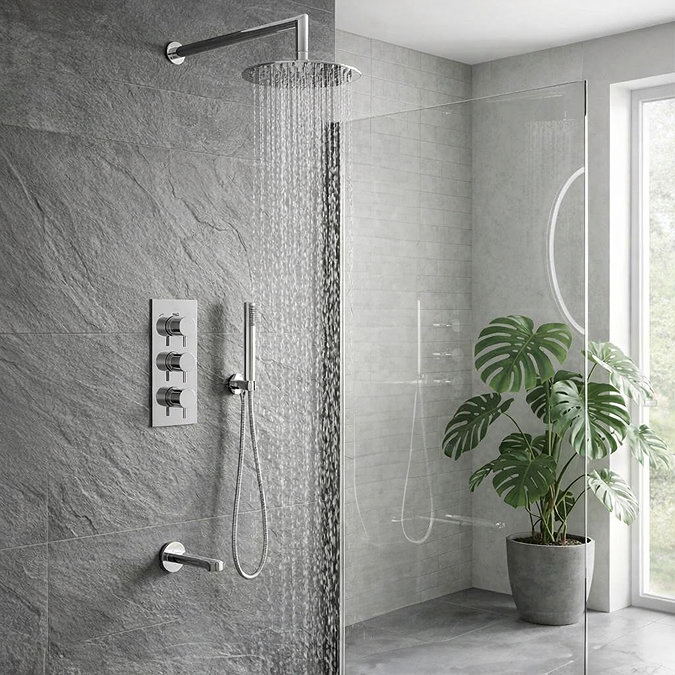 Cruze Shower Package - Rainfall Head, Handset & Bath Spout