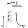 Cruze Shower Package (Rainfall Wall Mounted Head, Handset + Freeflow Bath Filler)  Newest Large Imag