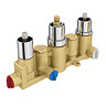 Triple Concealed Thermostatic Shower Valve with Diverter