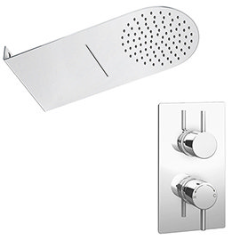 Cruze Shower Package with Valve + Flat Dual Fixed Shower Head (Waterfall / Rainfall) Medium Image
