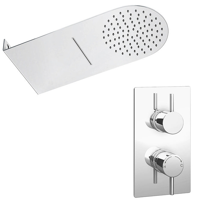 Cruze Shower Package with Valve + Flat Dual Fixed Shower Head (Waterfall / Rainfall) Large Image