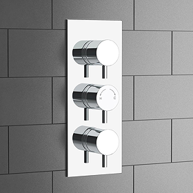 Cruze Triple Round Concealed Thermostatic Shower Valve - Chrome