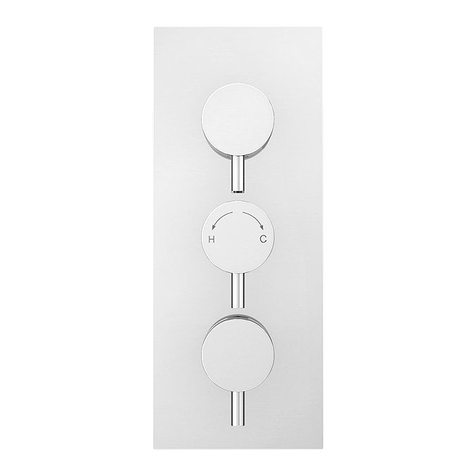 Cruze Triple Round Concealed Thermostatic Shower Valve with Diverter - Chrome  Standard Large Image