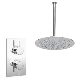 Cruze Twin Concealed Shower Valve inc. Ultra Thin Head + Vertical Arm Medium Image