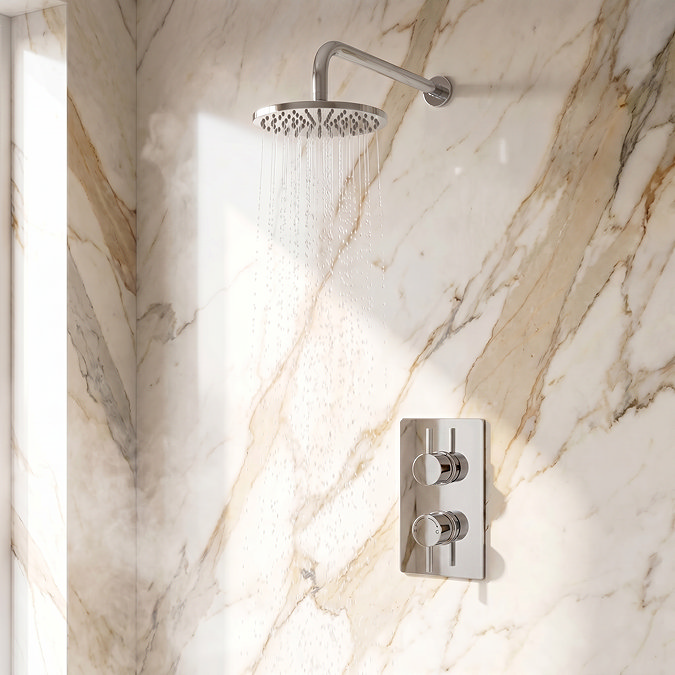 Cruze Twin Round Concealed Shower Valve - Chrome