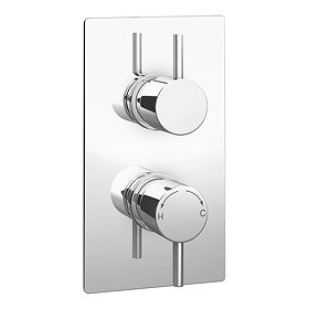 Cruze Twin Round Concealed Shower Valve - Chrome Large Image