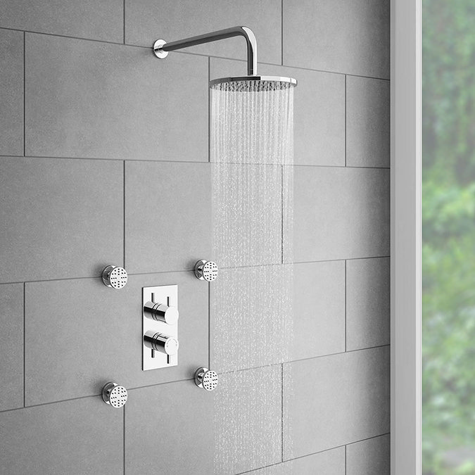 Cruze Twin Round Concealed Shower Valve with Diverter - Chrome  Feature Large Image