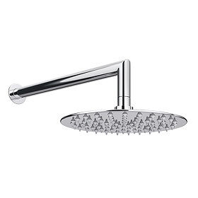 Cruze Ultra Thin Round Shower Head with Wall Mounted Arm - 200mm Large Image