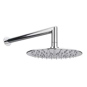Cruze Ultra Thin Round Shower Head with Wall Mounted Arm - 200mm Profile Large Image