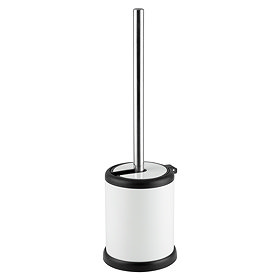 Cruze White Freestanding Toilet Brush & Holder Large Image