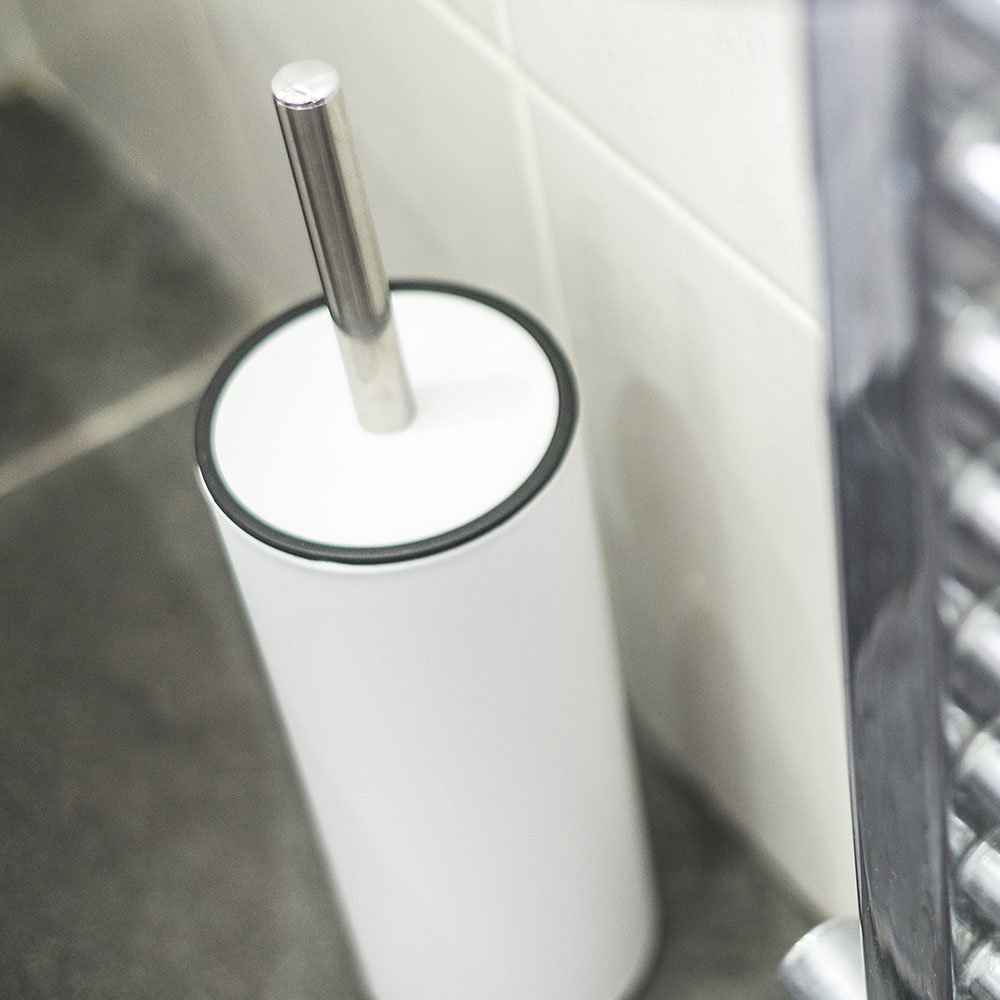 Cruze White Toilet Brush & Holder