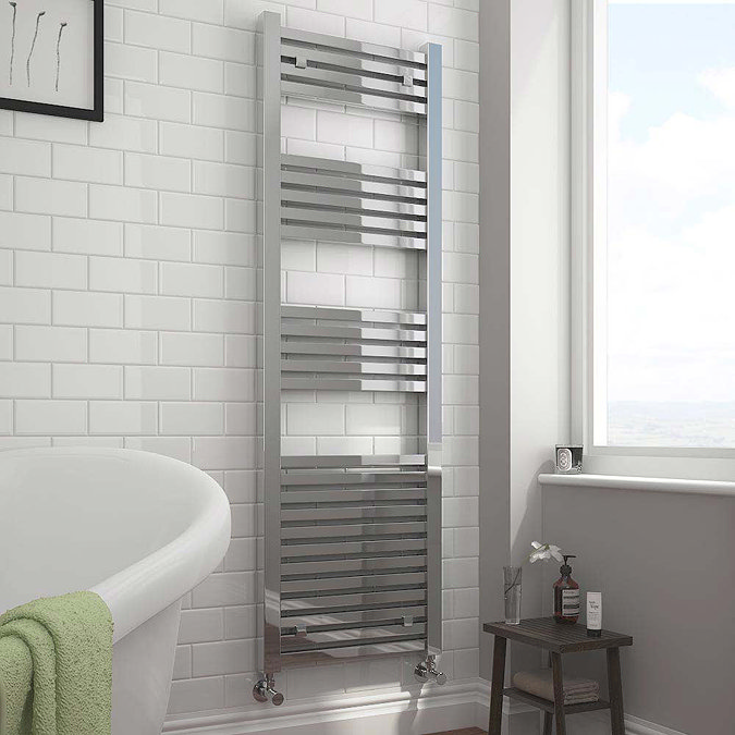 Cube 500 x 1600mm Heated Towel Rail (Inc. Valves + Electric Heating Kit)  Profile Large Image