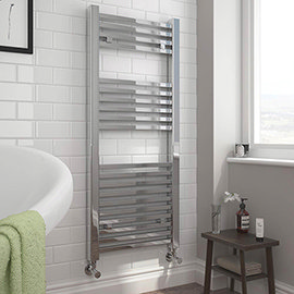 Arezzo Chrome 800 x 500mm 9 Bars Designer Heated Towel Rail | Victorian ...