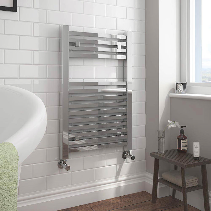 Cube Heated Towel Rail - Chrome (500 x 800mm)  Profile Large Image