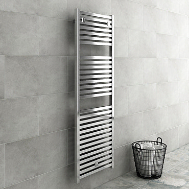 Cube Heated Towel Rail - Chrome (600 x 1420mm)  Profile Large Image