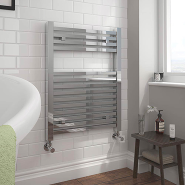 Cube Heated Towel Rail - Chrome (600 x 690mm)