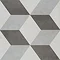 Cube Grey Patterned Floor Tiles - 331 x 331mm Large Image