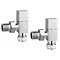 Cube Modern Angled Radiator Valves (Pair) Large Image