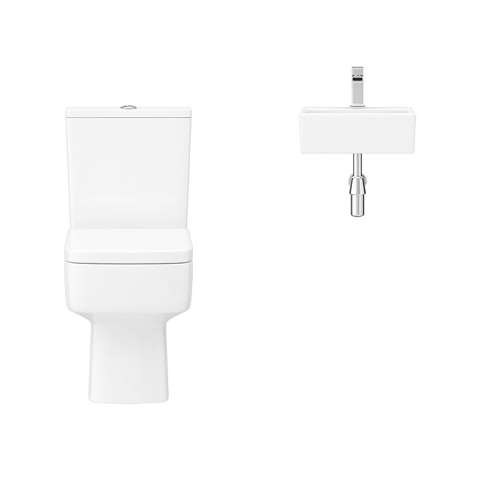 Cubetto Cloakroom Suite – Toilet & Wall Hung Basin