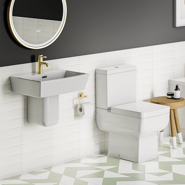 Cubo 4-Piece Modern Bathroom Suite (with Semi Pedestal)