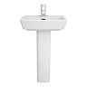 Cubo Basin + Full Pedestal (520mm Wide - 1 Tap Hole)