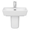 Cubo 520mm Modern 1 Tap Hole Basin with Semi Pedestal