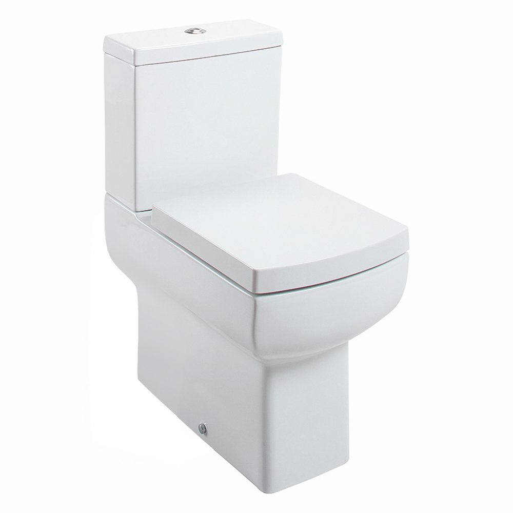 Cubo Modern Square BTW Close Coupled Toilet + Soft Close Seat