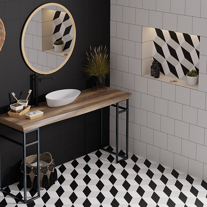 Cubo Patterned Wall and Floor Tiles - 200 x 200mm  Profile Large Image