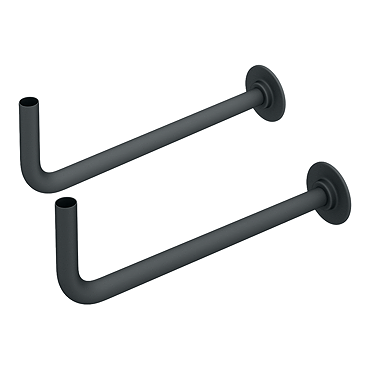 Arezzo Curved Angled Anthracite Grey 15mm Pipe Kit for Radiator Valves