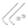 Curved Angled White Brass Tubes with Wall Plates for Radiator Valves (Pair)  Profile Large Image