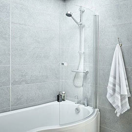 Curved Screen with Knob for P-Shaped Baths NCS3 Medium Image