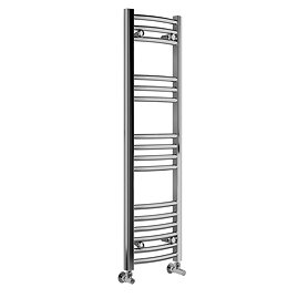 Diamond Curved Heated Towel Rail - W300 x H1000mm - Chrome