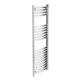 Diamond Curved Heated Towel Rail - W300 x H1200mm - Chrome Medium Image