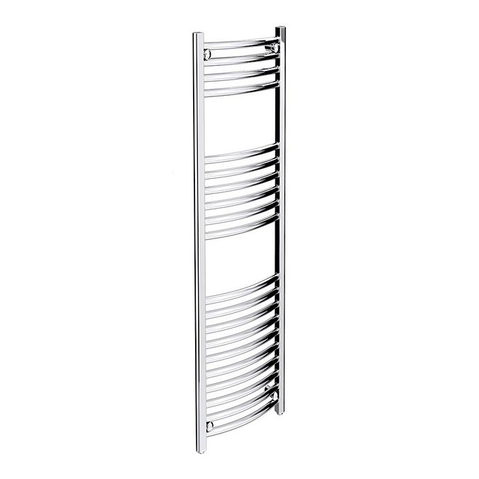 Diamond Curved Heated Towel Rail - W300 x H1200mm - Chrome Large Image