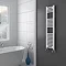 Diamond Curved Heated Towel Rail - W300 x H1200mm - White Profile Large Image