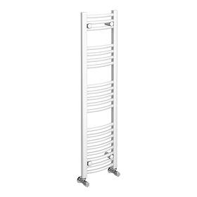 Toreno Heated Towel Rail – White – 300 x 1200mm – Curved Bars