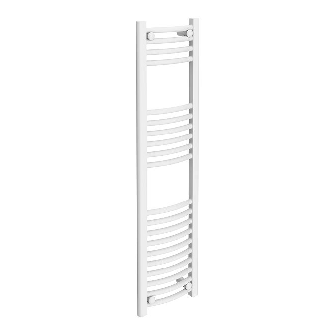 Diamond Curved Heated Towel Rail - W300 x H1200mm - White Large Image