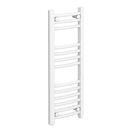 Diamond Curved Heated Towel Rail - W300 x H800mm - White Large Image