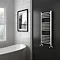 Diamond Curved Heated Towel Rail - W400 x H1000mm - Chrome Profile Large Image