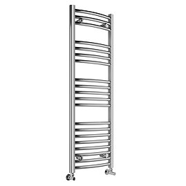 Toreno Heated Towel Rail – Chrome – 400 x 1200mm – Curved Bars