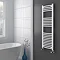 Diamond Curved Heated Towel Rail - W400 x H1200mm - White Profile Large Image