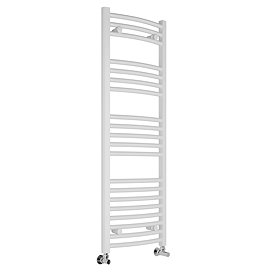 Toreno Heated Towel Rail – White – 400 x 1200mm – Curved Bars