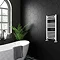 Diamond Curved Heated Towel Rail - W400 x H800mm - White Profile Large Image
