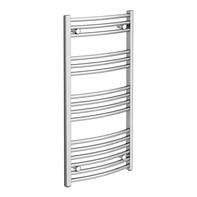 Diamond Curved Heated Towel Rail - W500 x H1000mm - Chrome